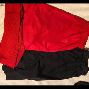 2 pair soccer shorts and 1 pr socks